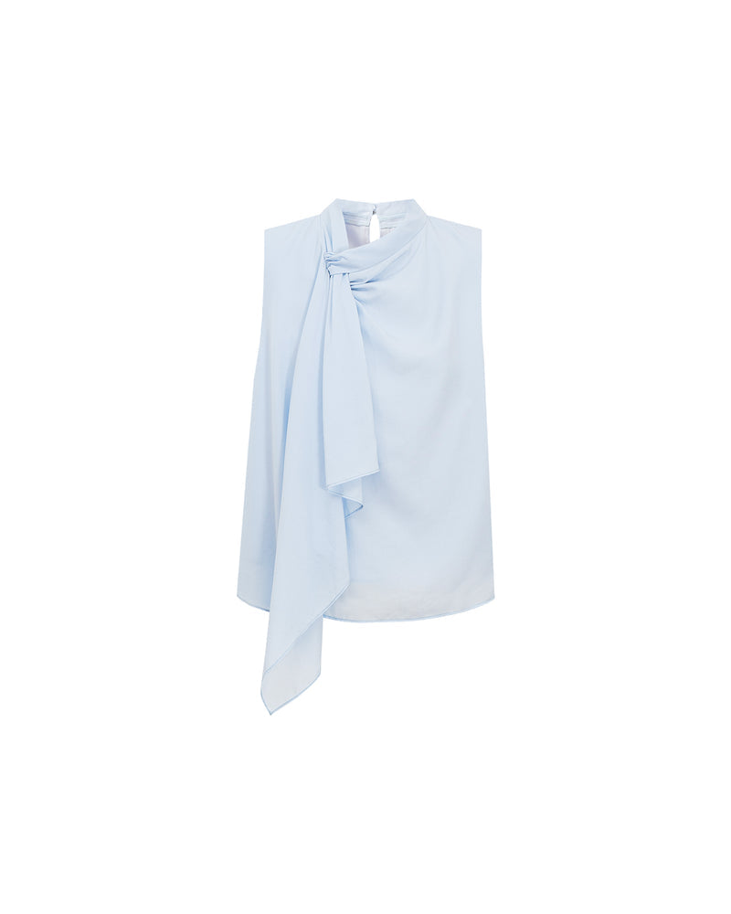 Scarf Collar Draped Sleeveless Cami Top